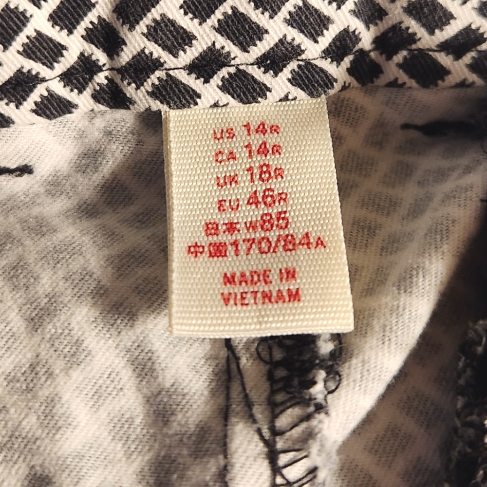 Pants Gap Black And White Patterned Slim City Kha… - image 7